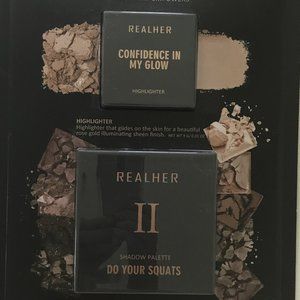 REALHER II Two-Piece Eye Shadow Palette AND Highlighter Combo, NIB